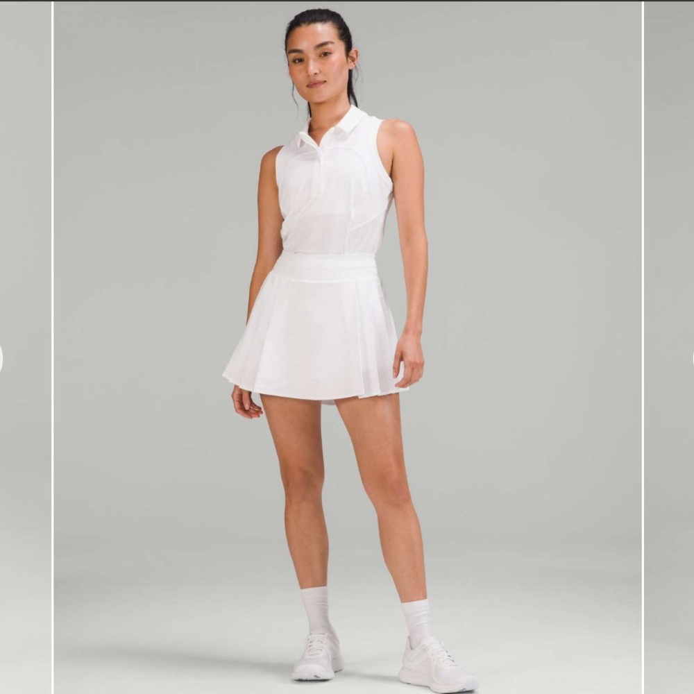 Lululemon White Side Pleated High-Rise Tennis Skirt SIZE 10